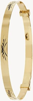 Treasure House 9ct Yellow Gold Expendable 3mm Babies Bangle BN130/2