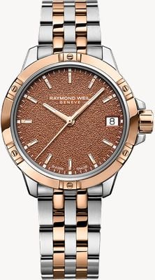 Raymond Weil Tango Classic Quartz (30mm) Terra Cotta Frosted Dial / Two-Tone Stainless Steel Bracelet 5960-SP5-70061