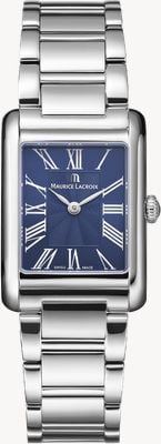 Maurice Lacroix Fiaba Square (24mm) Blue Sunbrushed 'fliniqué' Dial / Stainless Steel Bracelet FA1205-SS002-410-1