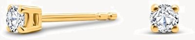 18ct Yellow Gold 4 Claw Round Brilliant Diamond Studs ER15-K-Y