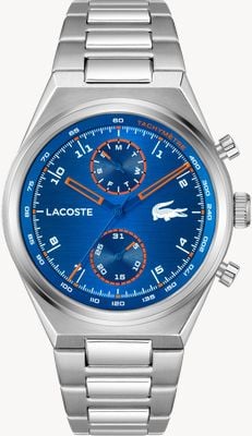 Lacoste LINE RACER Quartz Multi-Function (42mm) Blue Dial / Stainless Steel Bracelet 2011499