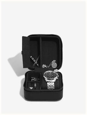 Stackers Watch & Jewellery Travel Box Black Fluted 76844