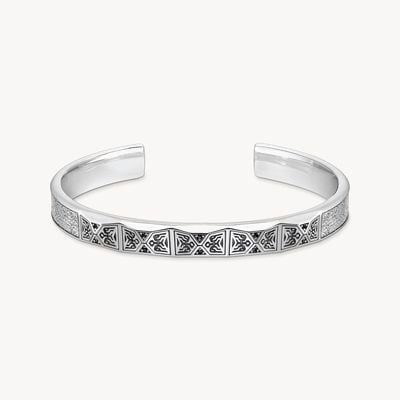 Thomas Sabo Bangle Faceted Design With Black Stones Silver AR113-643-11-L19
