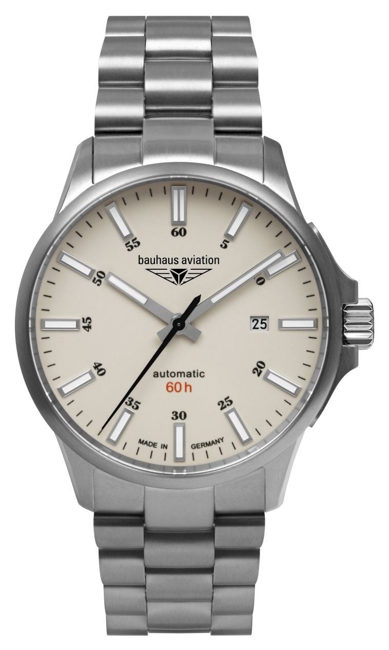 Bauhaus 2864M5 Aviation Titanium Automatic 60h (42mm) Beige Watch