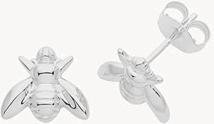 Silver Rhodium Plated Bee Stud Earrings G51285