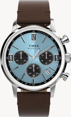 Timex Marlin Chronograph Tachymeter (40mm) Ice Blue Dial / Stainless Steel Bracelet TW2Y66600