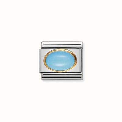 Nomination Composable Classic Oval Hard Stones In Stainless Steel And 18k Gold TURQUOISE 030502/06