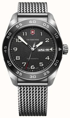 Victorinox Swiss Army Quartz (42mm) Black Dial / Stainless Steel Mesh Bracelet 242043