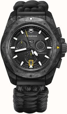 Victorinox I.N.O.X. Chrono (43mm) Black Dial Carbon Case / Paracord and Rubber Strap Set 241989.1