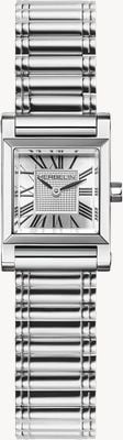 Herbelin Antarès Square Quartz (19.4mm) Silver Guilloché Dial / Stainless Steel Bracelet A17144AP01B2