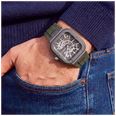 Herbelin Cap Camarat Square Titanium Automatic (40.5mm) Skeleton Dial / Khaki Green FKM Rubber Strap Watch 1846SQTDCK - alternate view 7