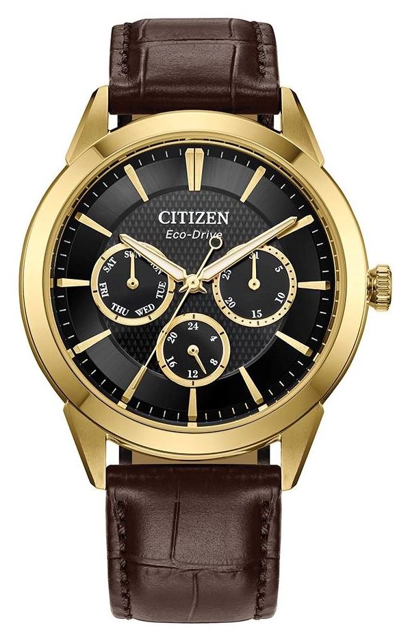 Citizen BU2112-06E Men’s Eco-Drive (40mm) Black Dial / Brown Watch