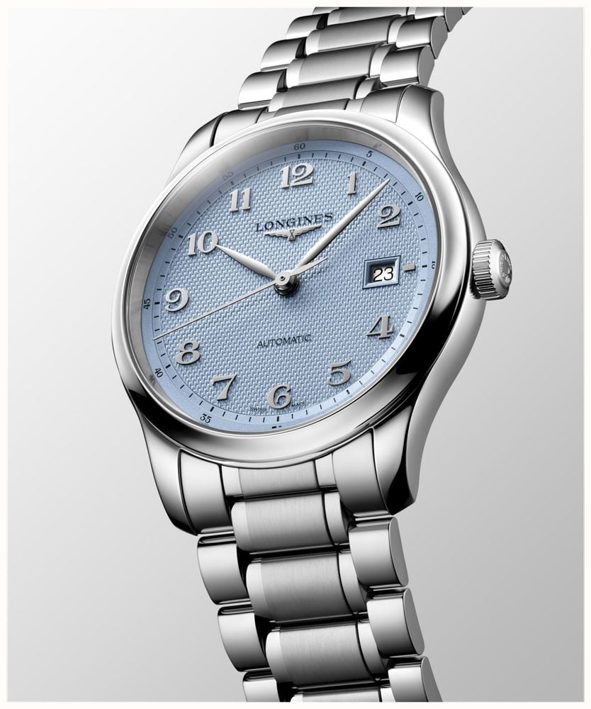 LONGINES Master Collection Automatic (41mm) Light Blue "Barleycorn" Dial / Stainless Steel Bracelet L29504996 - alternate view 2