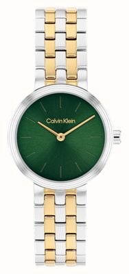 Calvin Klein FORME Two-Hand Quartz (26mm) Green Dial / Two-Tone Stainless Steel Bracelet 25100188