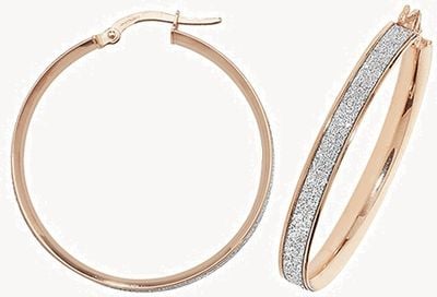 Treasure House 9k Rose Gold Hoop Earrings 30 mm ER1023R-30