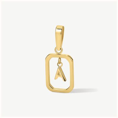 D.LOUISE Gold Tone Floating Initial Pendant - A CH-18-01