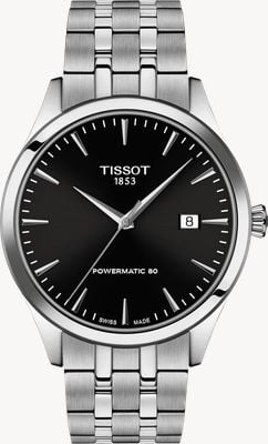 Tissot Classic Dream Powermatic 80 (40mm) Black Dial / Stainless Steel Bracelet T1584071105100