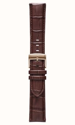 Pininfarina by Globics Genuine Italian Leather 22mm Quick Release Strap Only - Dark Brown Leather / Rose-Gold Buckle PB063