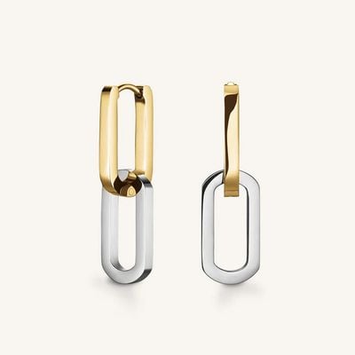Rosefield Jewellery Duotone Link Hoops Gold Earings JEDLG-J712