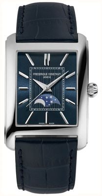 Frederique Constant Carree Moonphase Automatic (30mm) Blue Dial / Blue Leather Strap FC-333N4C6