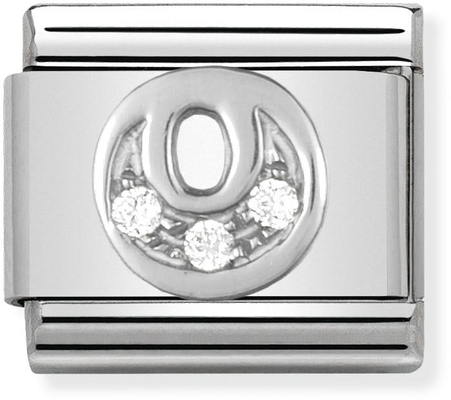 Nomination Classic Letter O Sterling Silver & Steel Cubic Zirconia Charm 330301/15