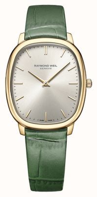 Raymond Weil Toccata Heritage Quartz (31mm) Old Silver Sunray Dial / Green Leather Strap 5280-PC-64001
