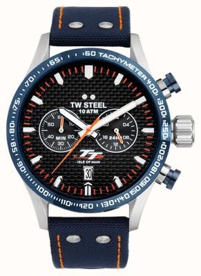 TW Steel Isle of Man TT Special Edition (45mm) Carbon Dial / Dark Blue Canvas Strap VS128