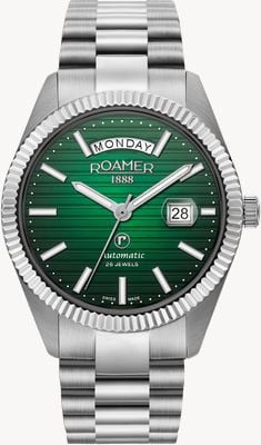 Roamer Primeline Daydate II Green Dial 42mm Case 981666 41 75 50