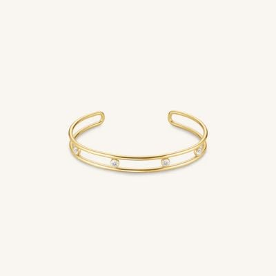 Rosefield Jewellery Ladies Gold plated 4 Crystal Bangle JB4CG-J1174