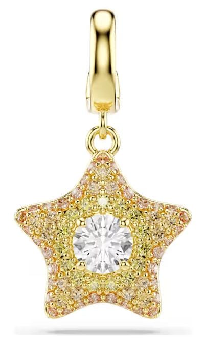 Swarovski 5755514 Sublima Charm Round cut, Star, Yellow, 18K Jewellery