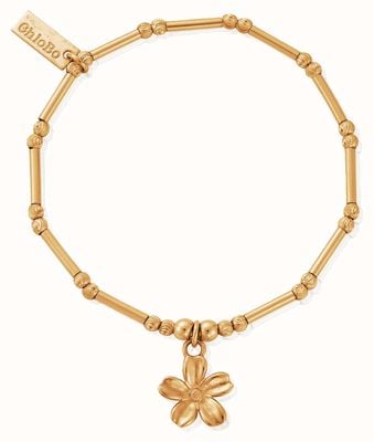 ChloBo Dainty Moon Cut Sparkle Forget Me Not Gold-Plated Bracelet GBMCTN3411
