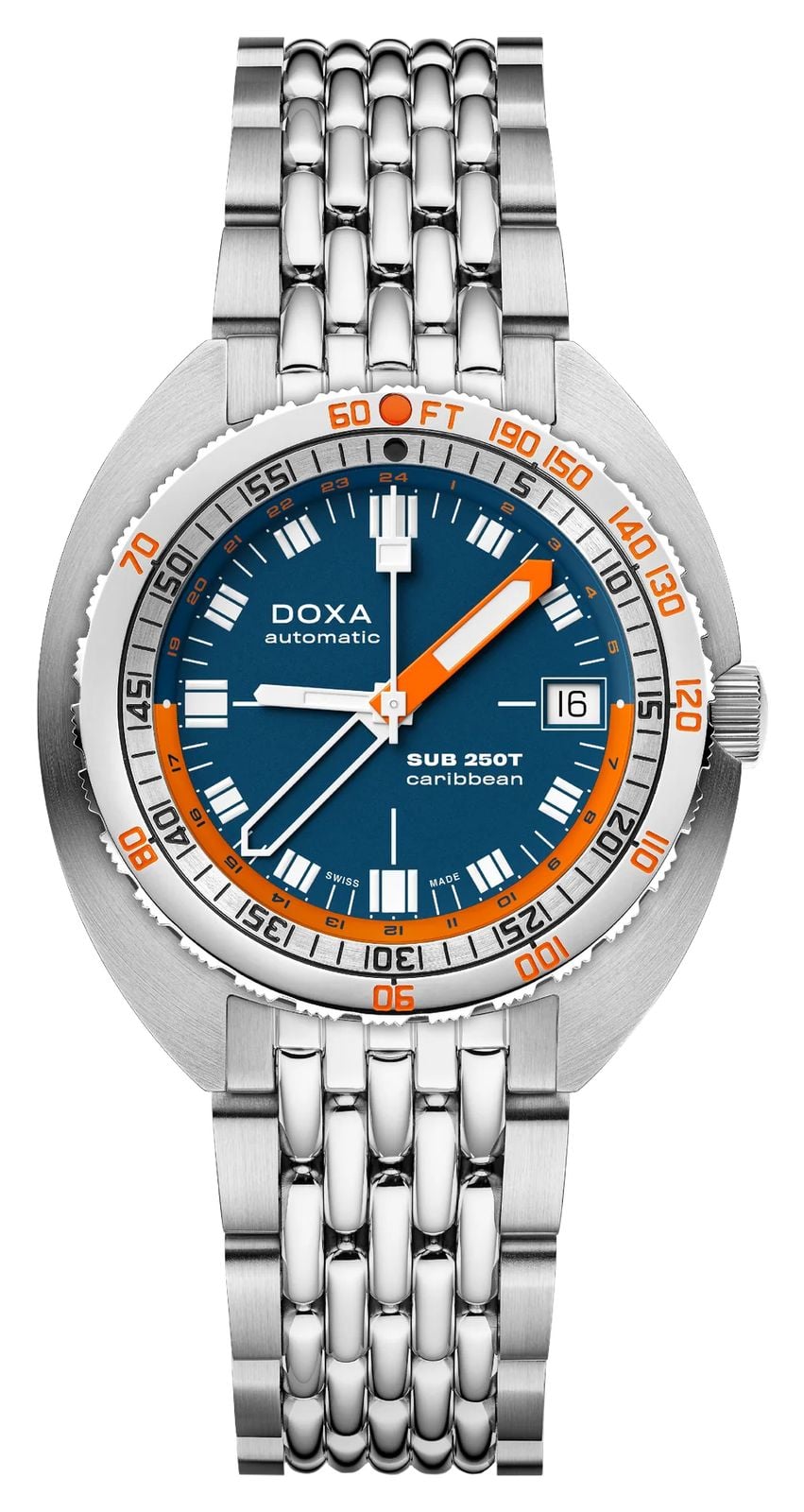 DOXA 855.10.201.10 SUB 250T GMT Caribbean (40mm) Blue Iconic Watch