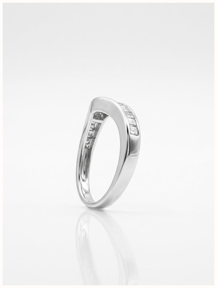 0.50ct Baguette Diamonds 10ct White Gold Wishbone Eternity Ring JM2806 - alternate view 3