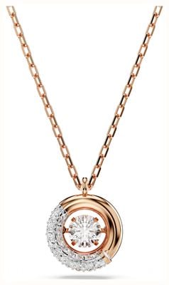 Swarovski Dextera Pendant Necklace White Crystals Rose Gold-Tone Plated 5692257