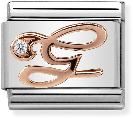 Nomination Classic Letter G 9ct Rose Gold & Steel Charm 430310/07