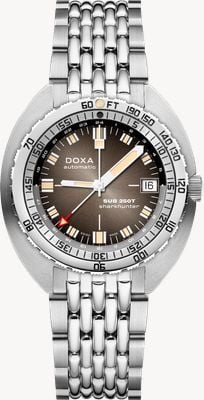 DOXA SUB 250T GMT Sharkhunter Vintage (40mm) Black Sunray Dial / Stainless Steel Rice-Grain Bracelet 855.10.101V.10