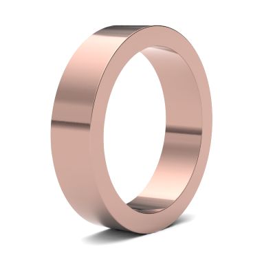 James Moore Wedding Rings | 18ct Rose Gold | 5mm | Heavy | Flat | AG_5GHF-18R