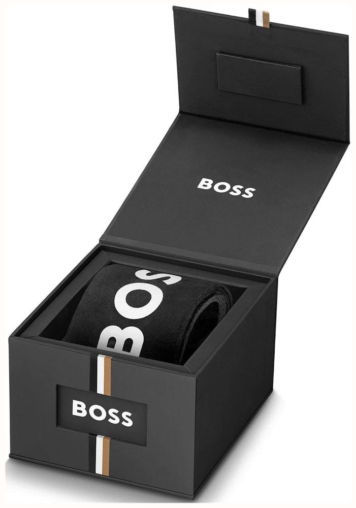 BOSS Men's 43mm Leather Strap White Dial Principle Ark 1514354 - alternate view 7