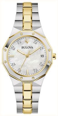 Bulova Prestige Crystal Quartz (32mm) Mother-of-Pearl Dial / Two-Tone Stainless Steel Bracelet 98P234