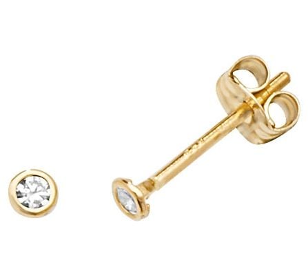 Treasure House ES586 9k Yellow Gold Cubic Zirconia Stud Jewellery