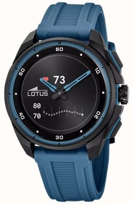 Lotus Connected Full D Hybrid Smartwatch (42.5mm) Digital Display / Light Blue Rubber Strap 20002/4