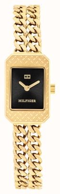 Tommy Hilfiger Sarah (16mm) Black Dial / Gold PVD Stainless Steel Bracelet 1782842