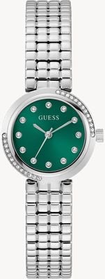 Guess CLARA Crystal (28mm) Green Sunray Dial / Stainless Steel Bracelet GW0930L1
