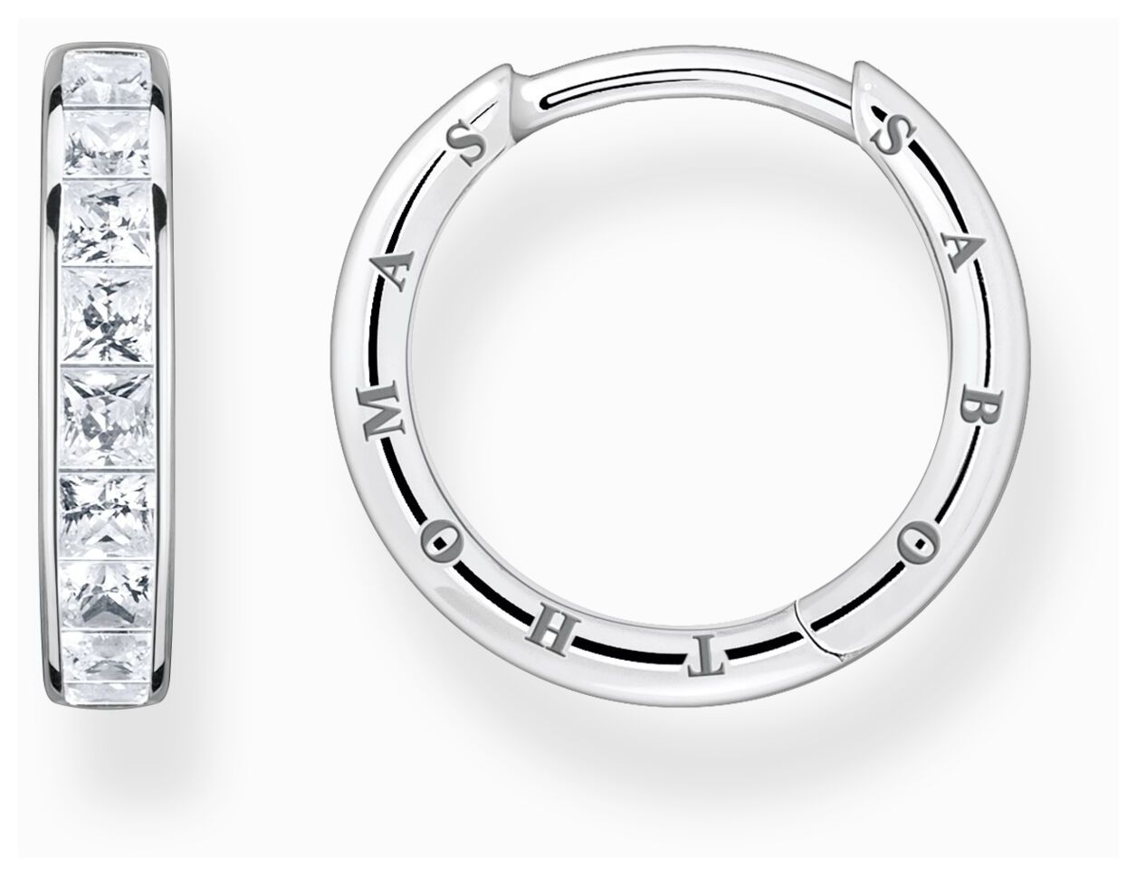Thomas Sabo CR668-051-14 PavÃ© Hoop Earrings Sterling Silver Jewellery