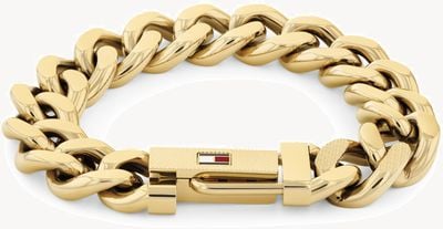 Tommy Hilfiger Men's Wild Gold-Tone Stainless Steel Curb Chain Bracelet 2790638
