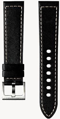 Hamilton Straps Khaki Field Black Leather Strap - 20mm (STRAP ONLY) H690704110