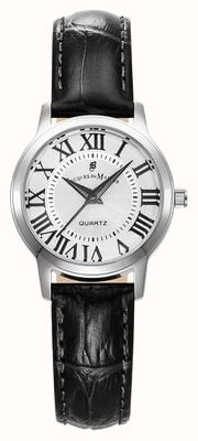 Jacques Du Manoir Genesis Three-Hand Quartz (28mm) Silver Dial / Black Leather Strap JWL04901