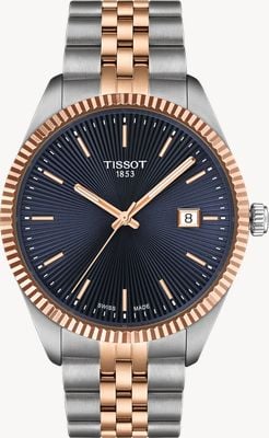 Tissot Ballade Quartz (40mm) Deep Blue Guilloché Dial / Two-Tone Stainless Steel Bracelet T1564102204100