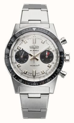 Vulcain Skindiver Chronograph Automatic (39.7mm) Silver Dial / Stainless Steel Bracelet Watch 590176A57.BHM286