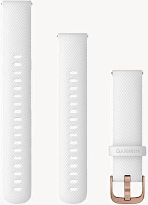 Garmin Quick Release Strap (18mm) White Silicone / Rose Gold Hardware - Strap Only 010-12932-0F